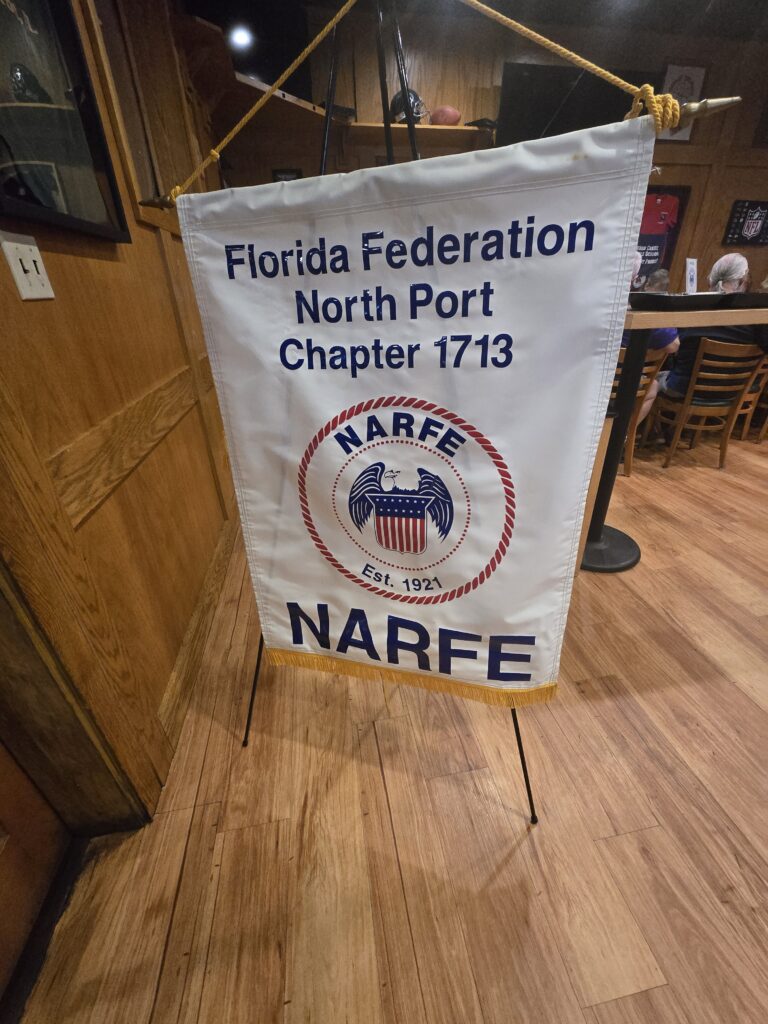 Florida Federation North Port Chapter 1713 NARFE banner.